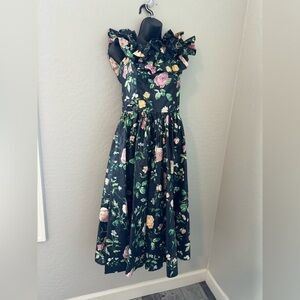 Vintage s.g.gilbert Floral Dress Vtg 90’s Off Shoulder Pockets 10 Tea Cottage